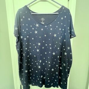 St. John's Bay XL Navy Blue & Stars shirt